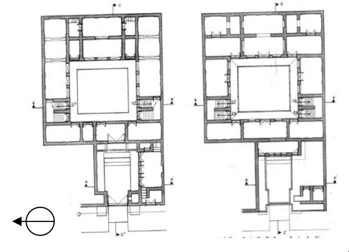 Section of a haveli showing both courtyards
